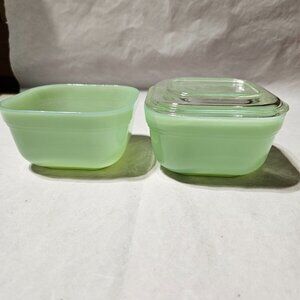 Fire King cookware vintage jade green set